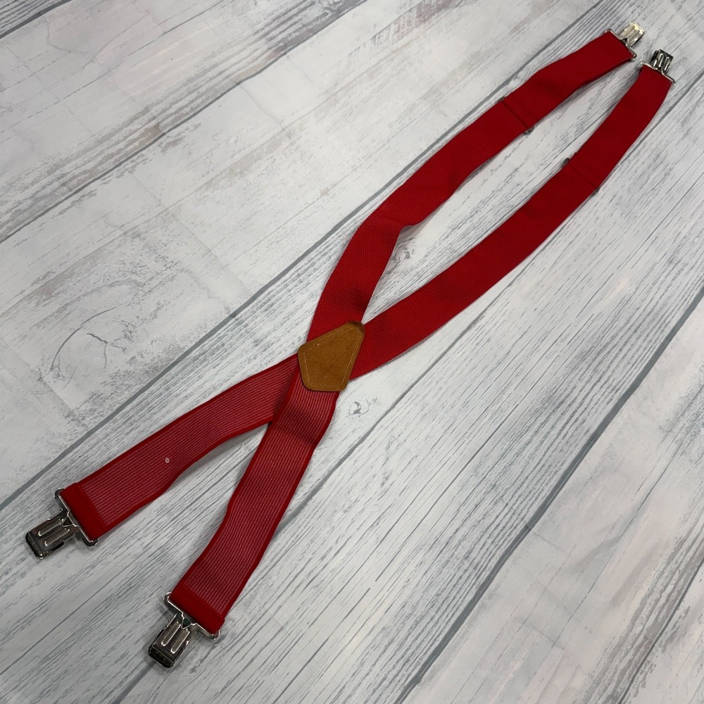 VTG Craftsman 240475 Suspenders Red‎ Crossback Logo Mens